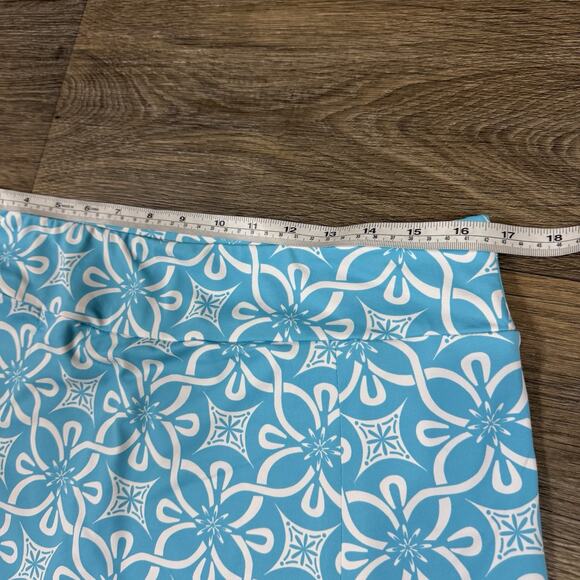 Lulu B L Skort Zippered Thigh Slit Two Zip Pockets Light Blue White UPF 50 - Picture 7 of 11